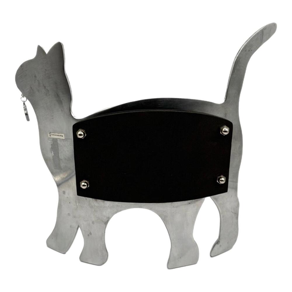 Connoisseur Frames Metal Silver Cat-Shaped Picture Frame Dangling Fish in Mouth - Picture 3 of 3